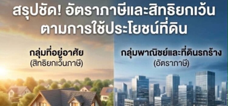 เทศบาลตำบลหนองยวง ขอประชาสัมพันธ์อัตราภาษีที่ดินและสิ่งปลูกสร้าง และสิทธิ์ยกเว้นตามการใช้ประโยชน์ที่ดิน