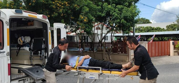 เทศบาลตำบลหนองยวง ออกเหตุให้การช่วยเหลือผู้ประสบอุบัติเหตุทางถนน ณ หมู่ที่ 3 บ้านหนองยวง ตำบลหนองยวง อำเภอเวียงหนองล่อง จังหวัดลำพูน