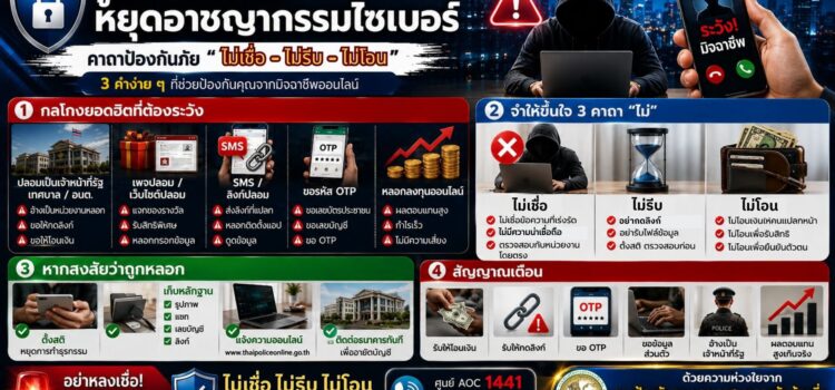 ประชาสัมพันธ์ รู้ทันกลโกง หยุดอาชญากรรมไซเบอร์